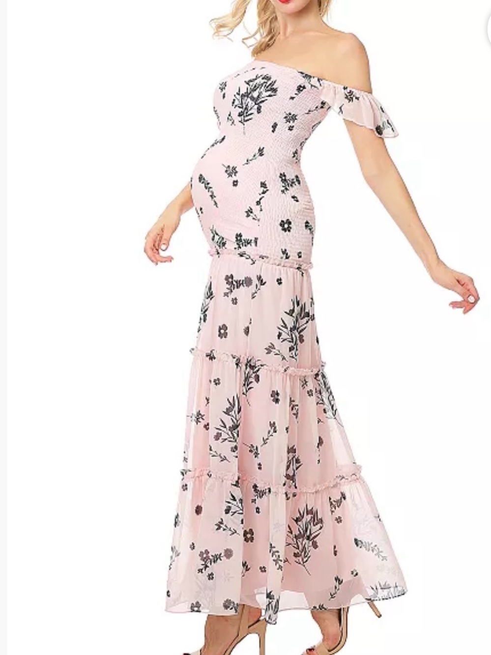 NWT Kimi + Kai Light Pink Floral Maternity Sundress